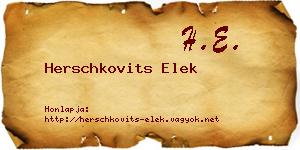 Herschkovits Elek névjegykártya